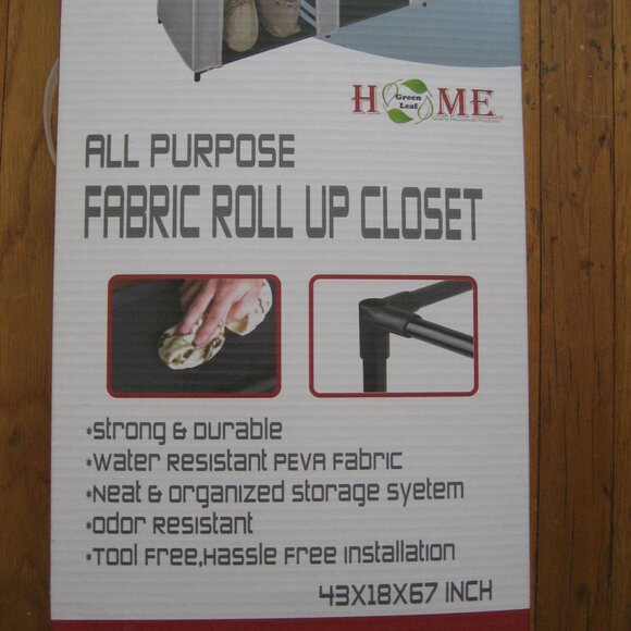 Fabric Roll Up Closet, Gray White, New! - Picture 3 of 4